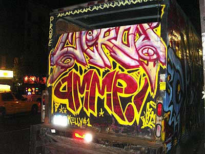 Graffiti van, Lower East Side, Manhattann, New York City, NYC, USA