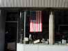 US Flag in store front, Bowery