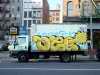 Van with graffiti, Lafayette St