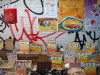 Shop stall and graffiti, New York, USA