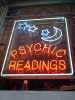 Psychic readings neon sign, New York, USA