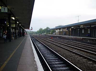 Oxford station in the rain, Oxford, Oxfordshire