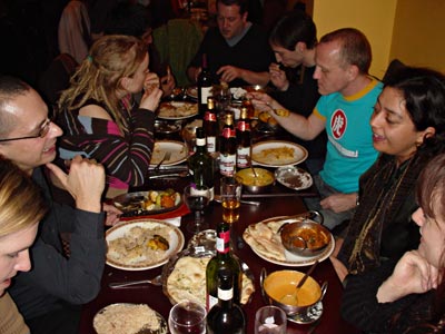 urban75 Christmas curry, Khan's Indian Restaurant, Brixton Water Lane, Brixton, south London, UK 2005, December 8th, 2005