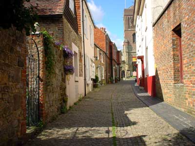 Lombard Street towards St Mary's Church, Petworth, West Sussex