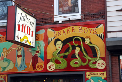 Tattooed Mom's,Photos of shops and street scenes along South Street, Philadelphia,  PA, US