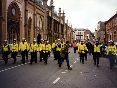 Yet more riot police, Reclaim the Streets, Brighton 