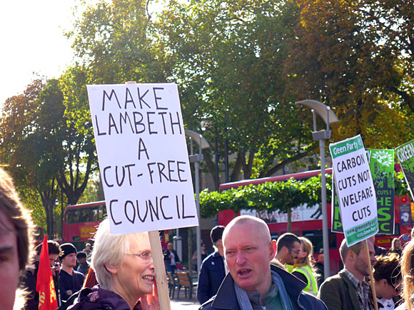 Brixton, Protest the Cuts rally and march, Windrush Square, Brixton, London, Saturday 30th October 2010