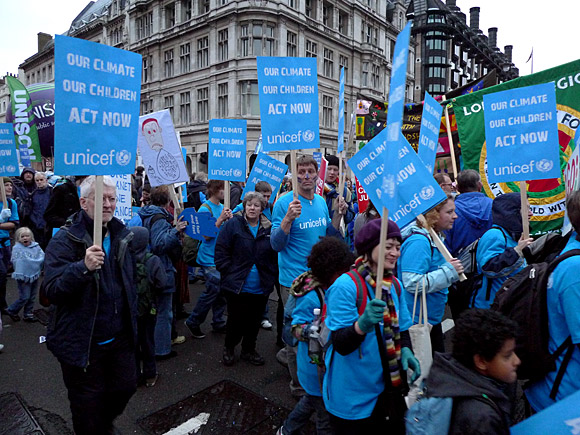 Climate Change march through central London and Parliament Square, 5th December, 2009