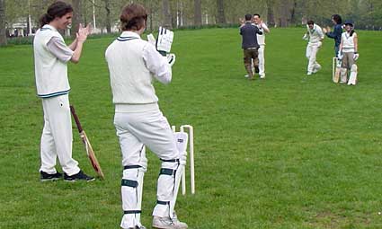 Cricket game, Mayday 2004, St James Park, London