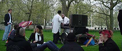 Mobile sound system, Mayday 2004, St James Park, London