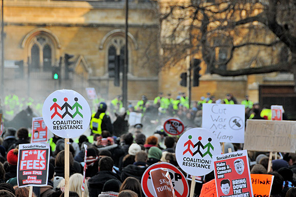Student national demonstration against the cuts, Parliament, London, Thursday 9th December, 2010