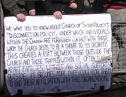 Anti Scientology protests, Tottenham Court Road, central London, 12th April 2008