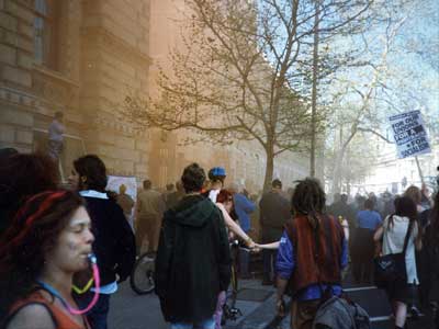 Smoke Bombs outside Downing Street, Reclaim The Streets, London 12th April 1997