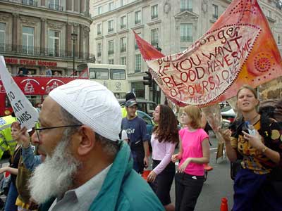 Stop the War demo, Trafalgar Square, 13th October 2001