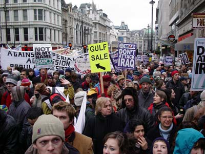 Packed crowds, Haymarket, Stop the War Rally, London Feb 15th 2003