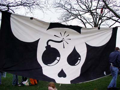 Banner, Hyde Park, Stop the War Rally, London Feb 15th 2003