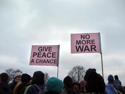 No More War, Give Peace A Chance, Hyde Park, Stop the War Rally, London Feb 15th 2003