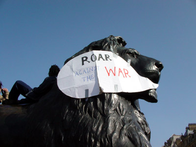 Roar Against the War, Trafalgar Square, Stop the War in Iraq protest, London, March 22nd 2003 