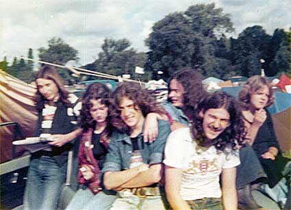 Campsite and chums, Reading Festival 1977