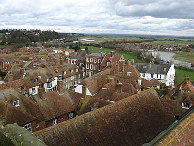 View from the tower, St Mary The Virgin, Rye, Sussex, UK