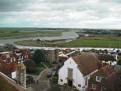 Looking south east from church tower, St Mary The Virgin, Rye, Sussex, UK