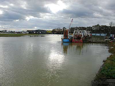 River Rother in winter, Rye, Sussex, UK