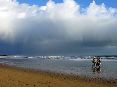 Storm clouds behind, Camber Sands, Rye, Sussex, UK