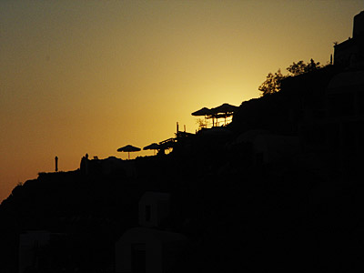Sunset over Imerovigli, Santorini, Greece, September 2004