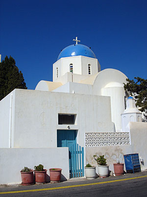 Church at Firostefani, near Imerovigli, Santorini, Greece, September 2004
