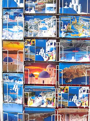 Postcards, Fira, Santorini, Greece, September 2004
