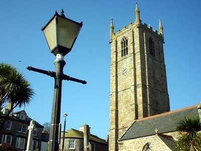Church and lamp, St Ives