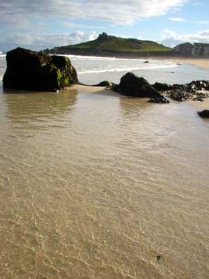 The Island from Porthmeor beach, Cornwall, August 2002