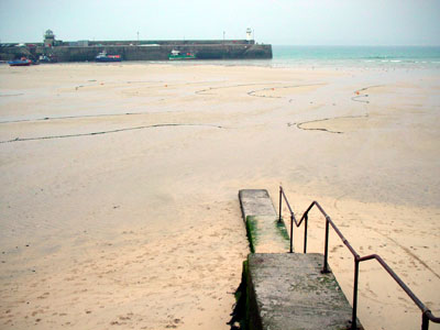 Steps in the harbour, St Ives, Cornwall, March 2003