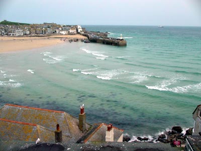 Looking across St Ives harbour, Cornwall, March 2003