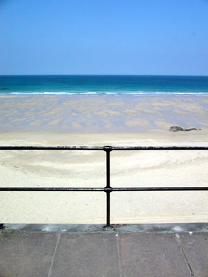 Sea and sand, Porthmeor Beach, St Ives Cornwall, March 2003