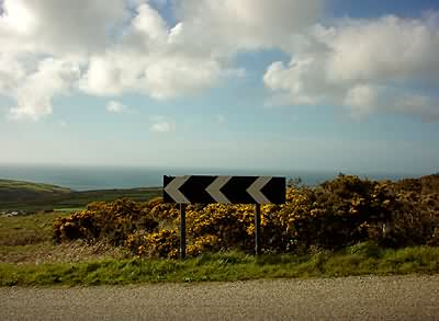 road sign and clouds, St Ives, Cornwall