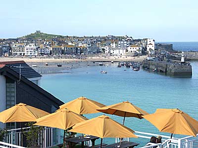 Looking across St Ives harbour, Cornwall, April 2004