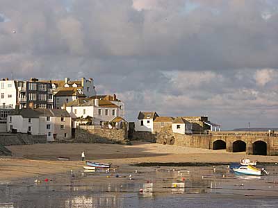 Looking across the harbour at dusk, St Ives, Cornwall, April 2004