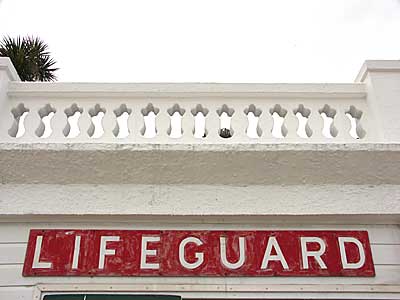 Lifeguard sign, Porthminster Beach, St Ives, Cornwall, April 2004