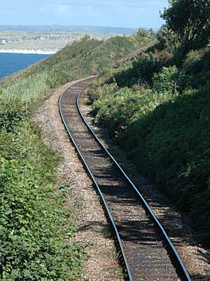 Railway line to St Erth from St Ives, St Ives, Cornwall, August 2005
