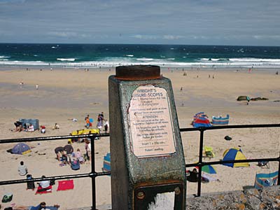 Disappeared telescope, Porthmeor Beach, St Ives, Cornwall, August 2005