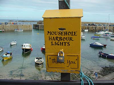 Donation Box, Mousehole Harbour, Mousehole, Cornwall, August 2005