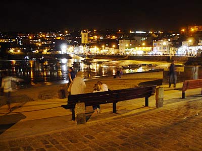 Night view, St Ives harbour, Cornwall, August 2005