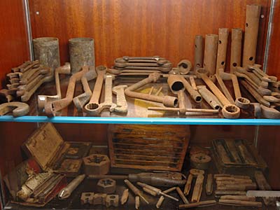 Load of rusty old spanners, St Ives Museum, St Ives, Cornwall, August 2005