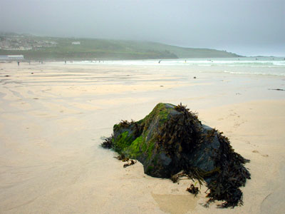 Clodgy Point from Porthmeor beach, St Ives, Cornwall, August 2002