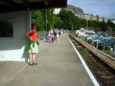 Waiting for the train, St Ives branch line, St Ives, Cornwall, August 2002