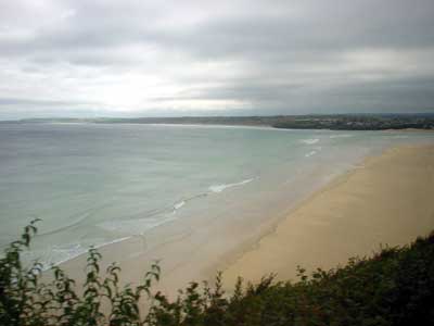 View from a train, St Ives branch line, St Ives, Cornwall, August 2002
