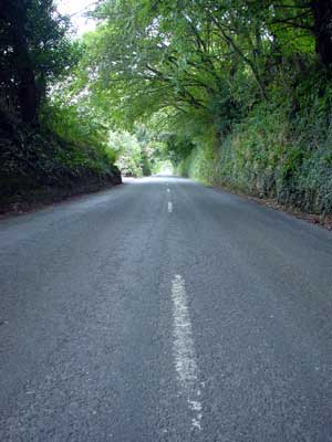 The open road: on the way to Biscoe, Cornwall, August 2002