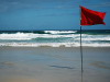 Red flag on Porthmeor beach, St Ives
