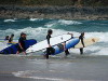 Four surfboards at Porthmeor Beach